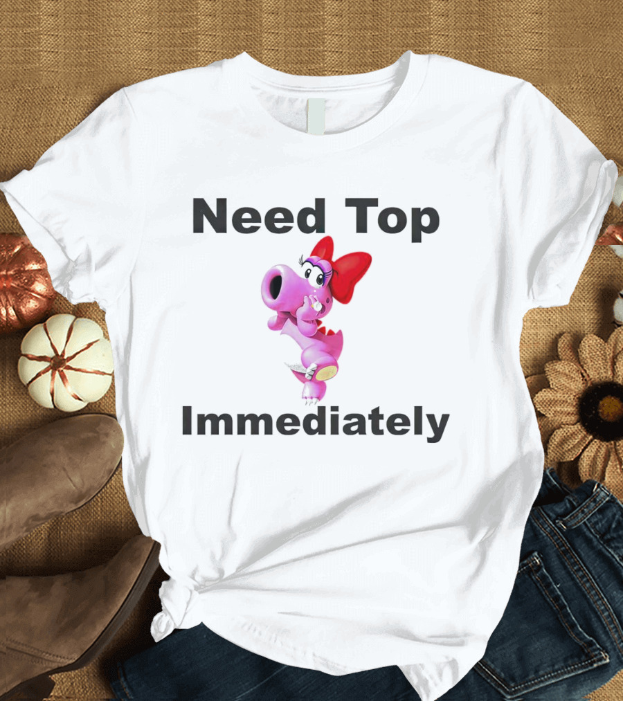 Need Top Immediately Bow Dinosaur Character T-Shirt