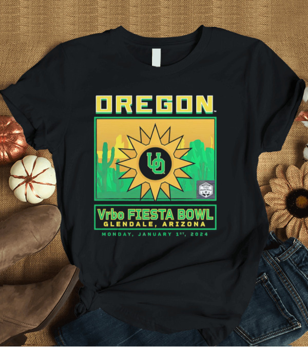 T-Shirt: Oregon Ducks Vrbo Fiesta Bowl Glendale Arizona January 1st T-Shirt Oregon Ducks Vrbo Fiesta Bowl Glendale Arizona January 1st T-Shirt