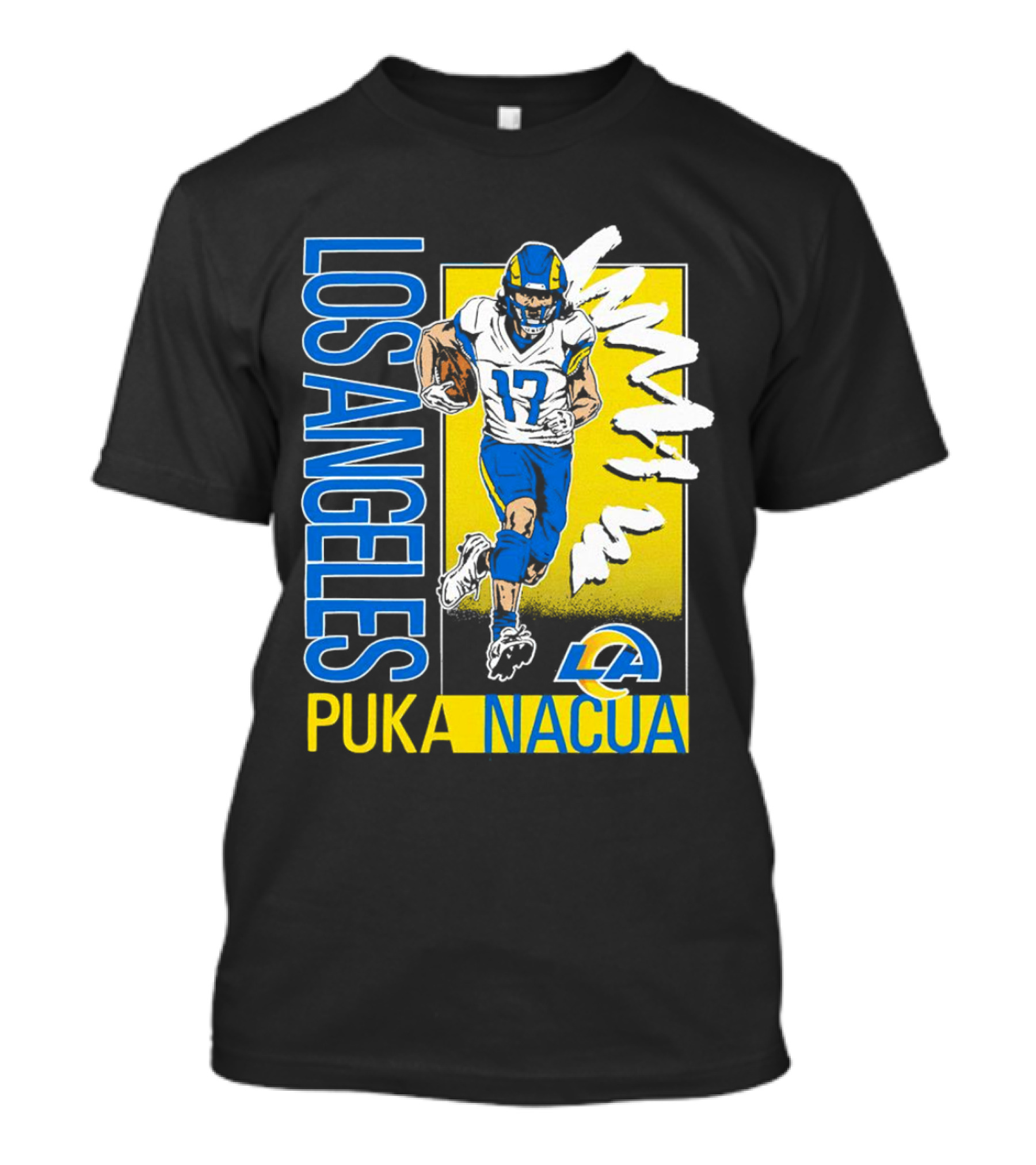 Los Angeles Puka Nacua Rams 17 Player Caricature T-Shirt