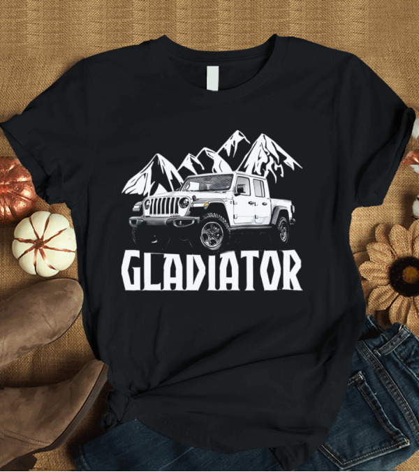 T-Shirt: Gladiator Jeep with Mountain Background T-Shirt Gladiator Jeep with Mountain Background T-Shirt