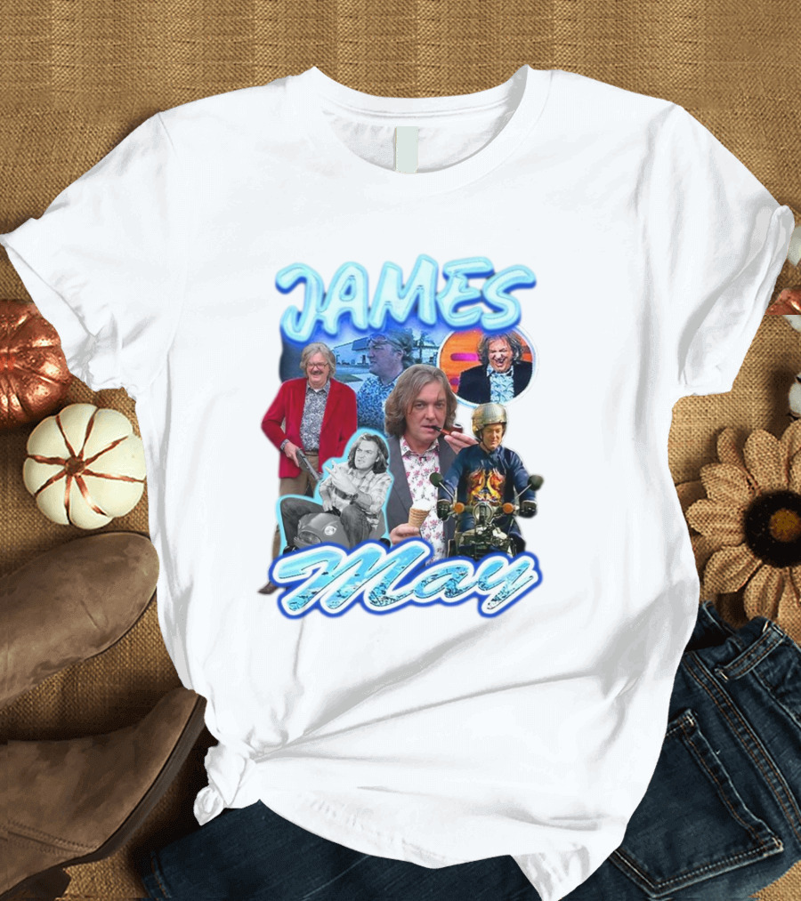 James May Vintage Ice Cream Motorbike Collage T-Shirt