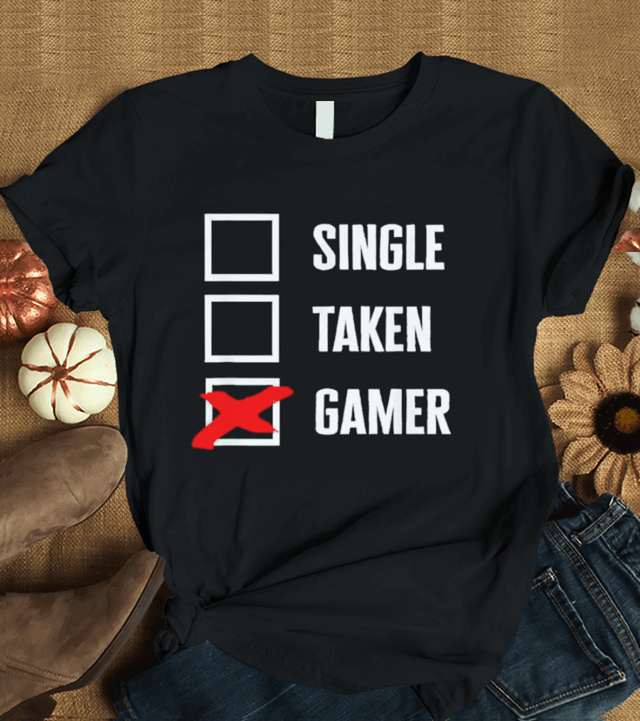 Single Taken Gamer Checkbox with Red X T-Shirt
