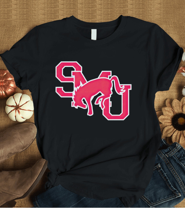 T-Shirt: SMU Mustangs Red Logo with Jumping Mustang T-Shirt SMU Mustangs Red Logo with Jumping Mustang T-Shirt