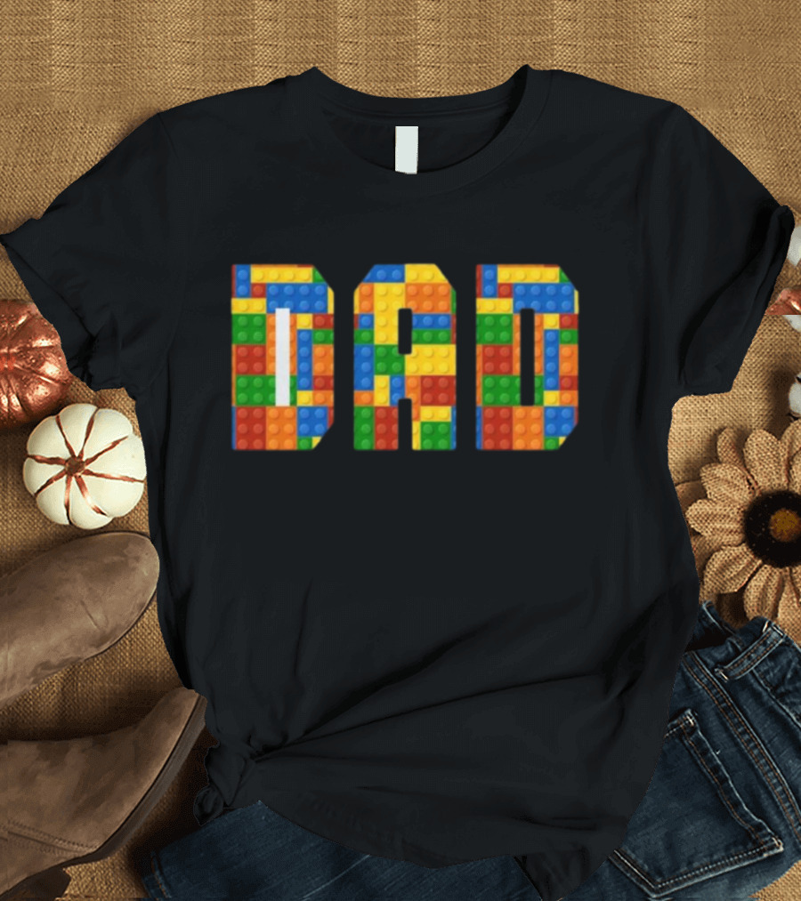 Lego Brick Style Dad Builders T-Shirt