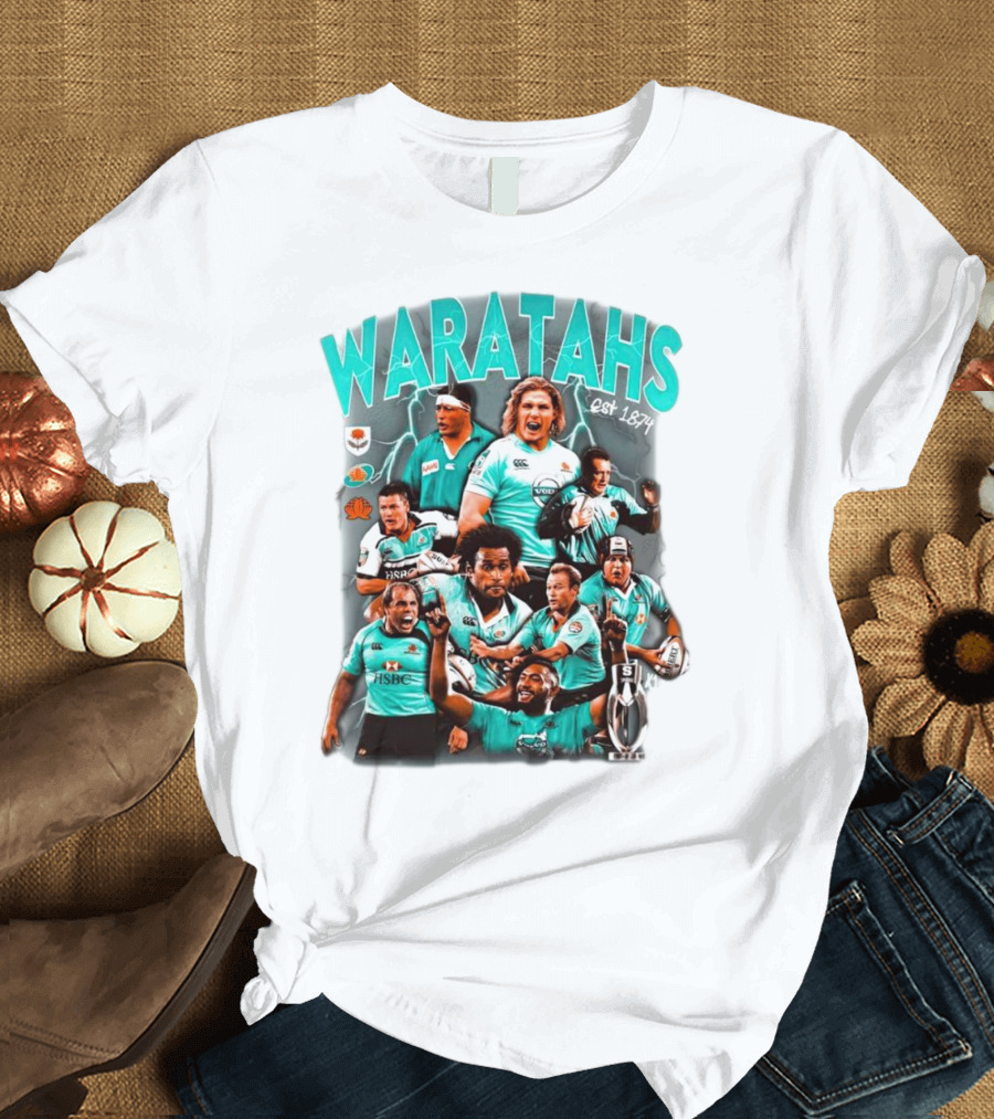 Waratahs Est 1874 Rugby Legends Portrait Featuring HSBC Team Players T-Shirt