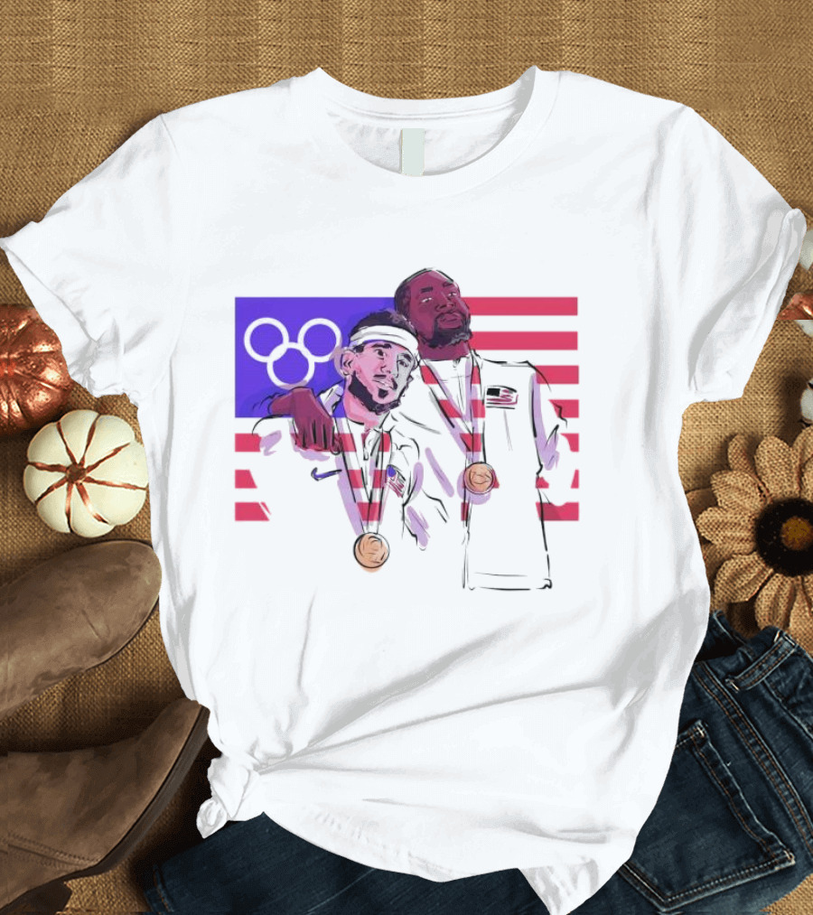 Run It Back Devin Booker Kevin Durant Phoenix Suns USA Olympics Medals T-Shirt