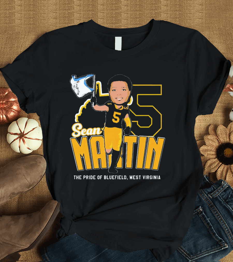 Sean Martin Number 5 The Pride of Bluefield West Virginia Mountaineers Football T-Shirt