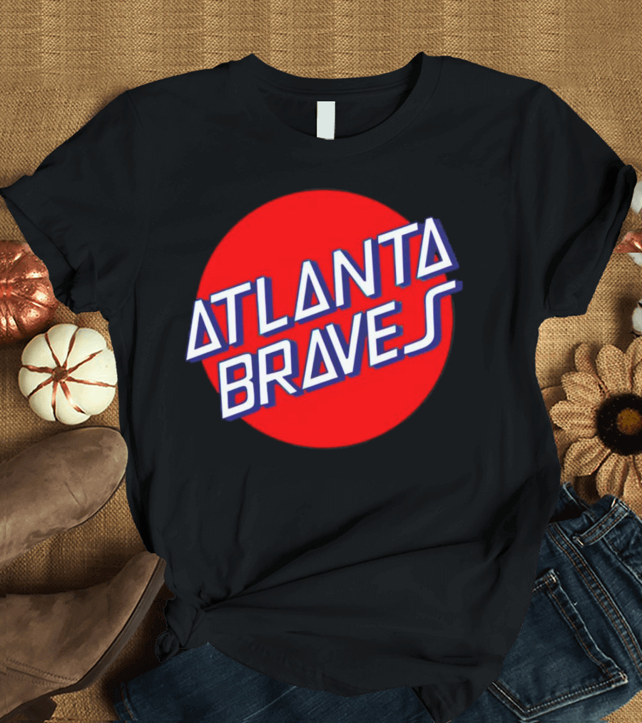 Matt Olson Santa Cruz Skateboards Atlanta Braves Logo Red Circle T-Shirt