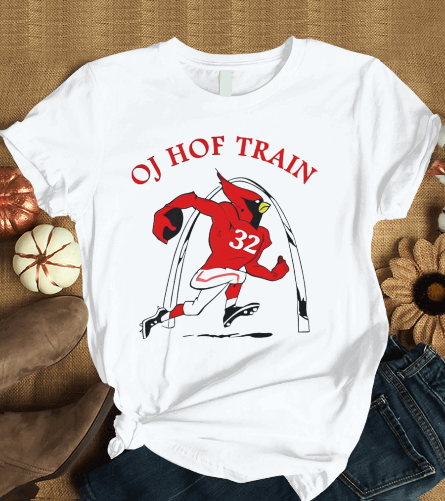 OJ HOF Train Arizona Cardinals 32 Football Rugged Bird T-Shirt
