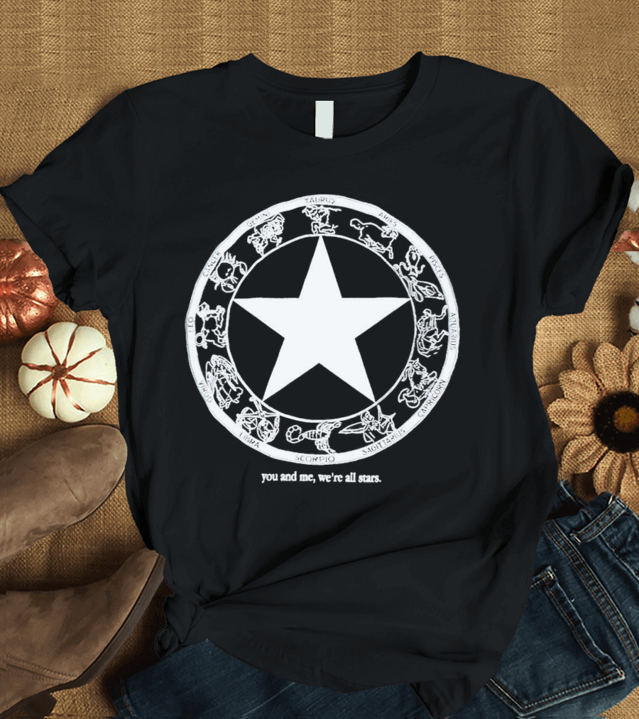 You and Me We're All Stars Zodiac Circle Iconic Star T-Shirt