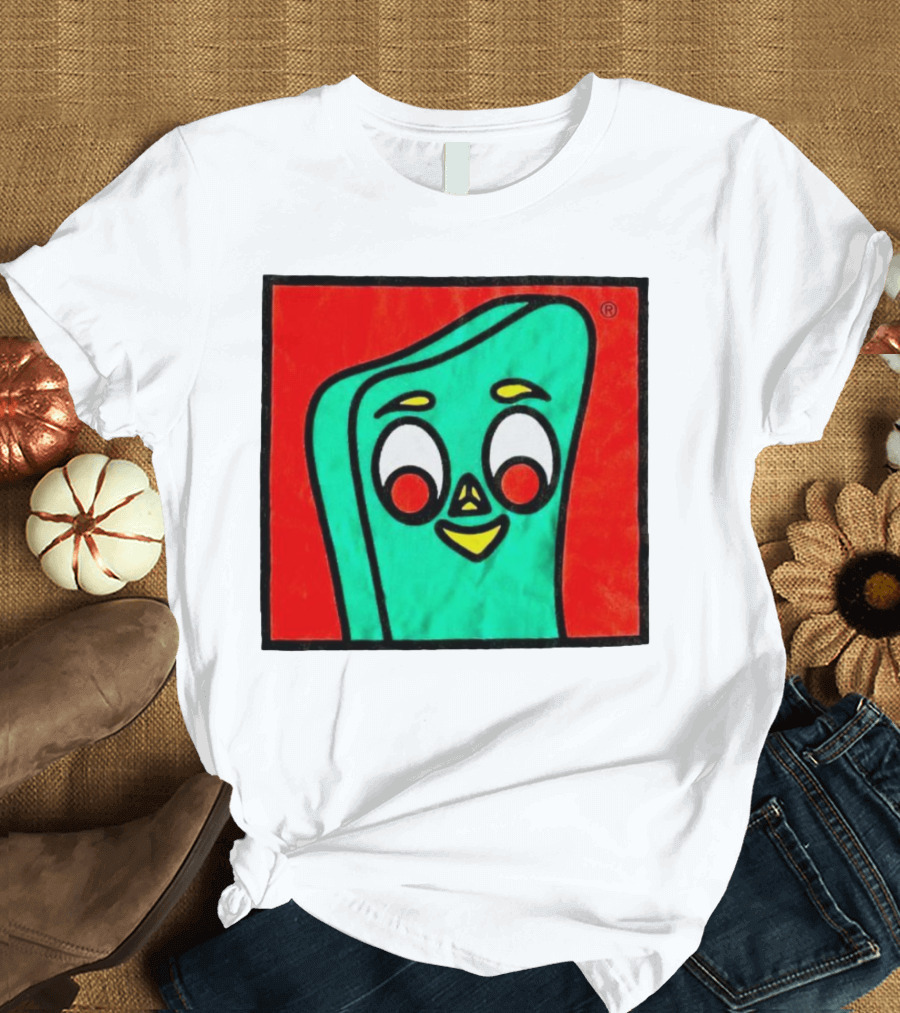 Gumby Square Cartoon Character Face T-Shirt