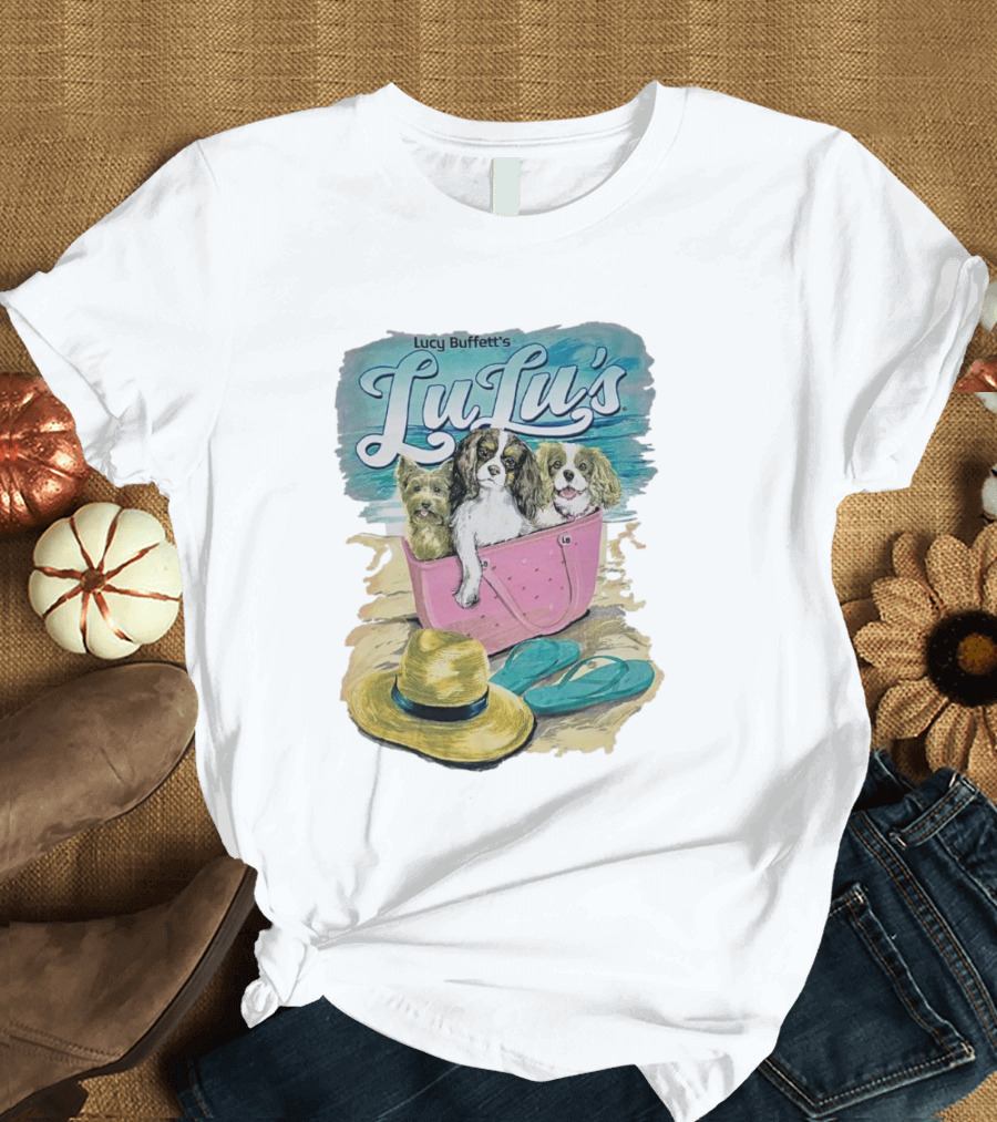 Lucy Buffett’s LuLu’s Beach Dogs in Pink Bag with Hat and Flip-Flops T-Shirt