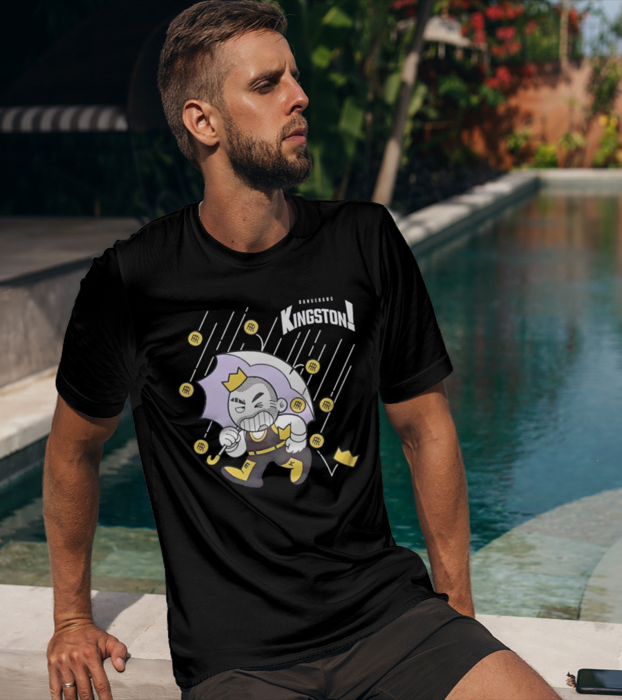 Dangerous Kingston Graphic With Umbrella And Crown Motif T-Shirt