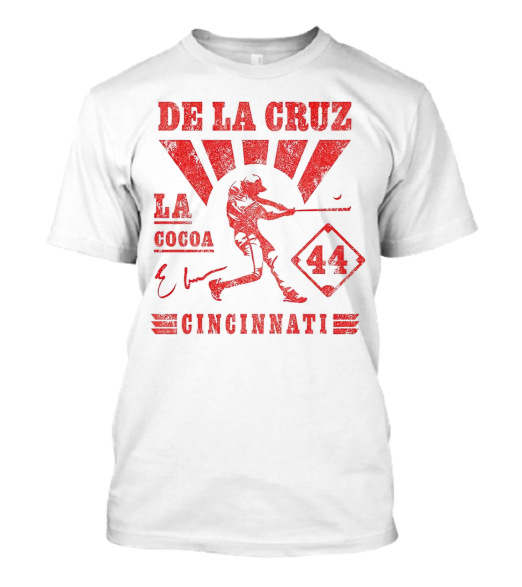 De La Cruz LA Cocoa Cincinnati Reds 44 Signature T-Shirt