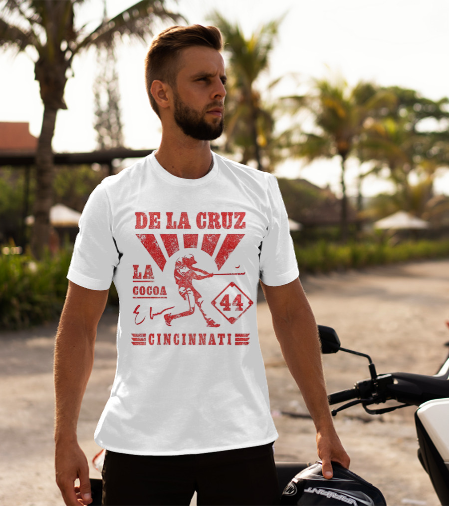 De La Cruz LA Cocoa Cincinnati Reds 44 Signature T-Shirt