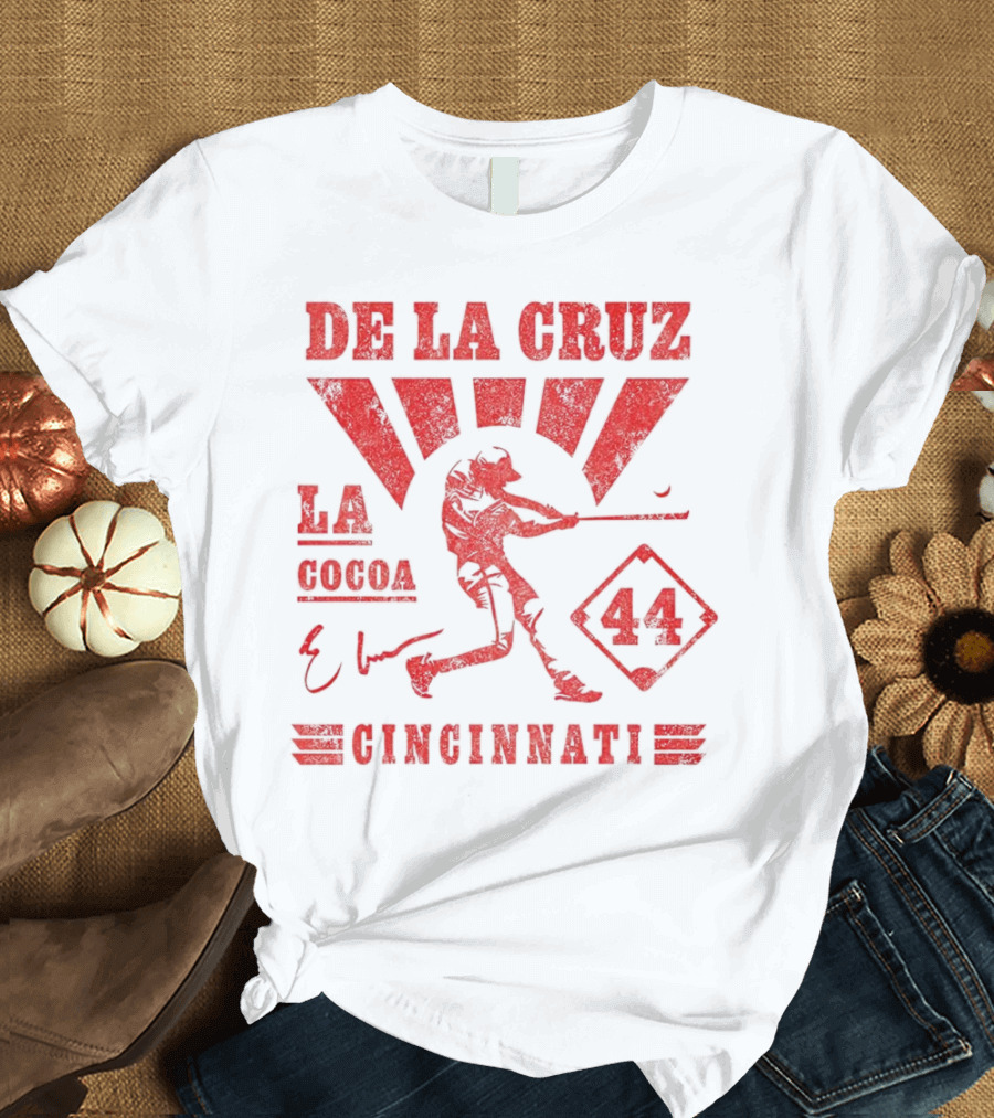 De La Cruz LA Cocoa Cincinnati Reds 44 Signature T-Shirt