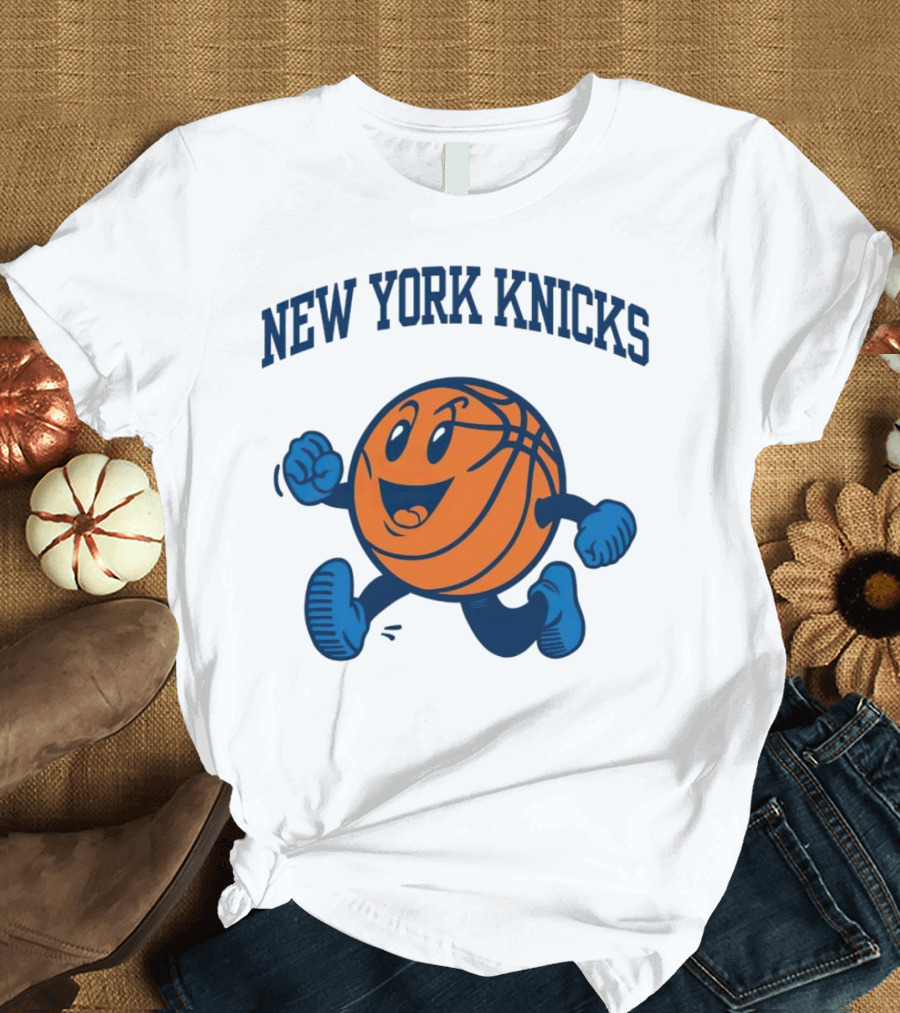 New York Knicks Running Basketball Character T-Shirt