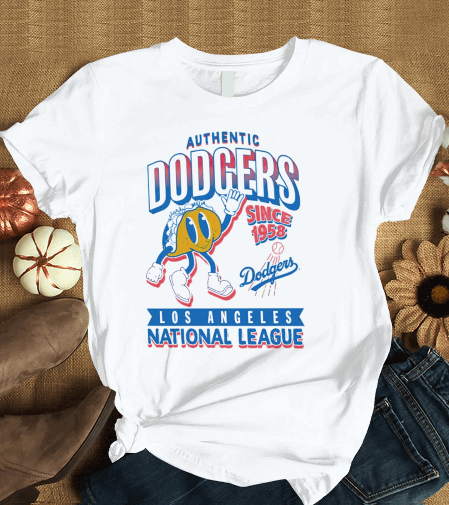 Authentic Dodgers Los Angeles Since 1958 National League Dodgers T-Shirt