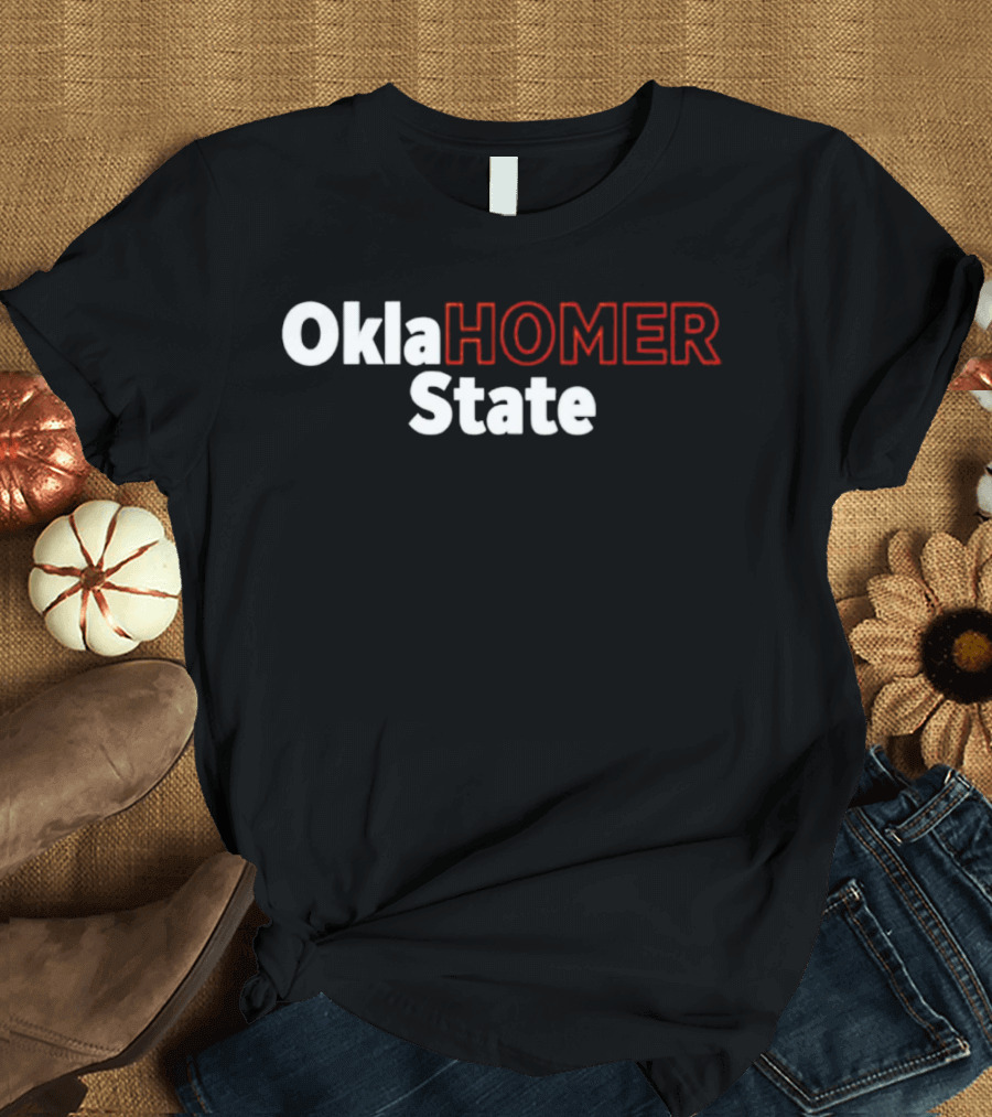 Okla HOMER State Playful Text T-Shirt