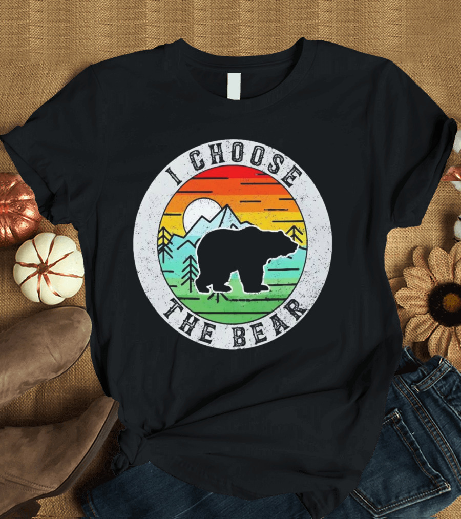 I Choose the Bear Vintage Sunset Mountains T-Shirt