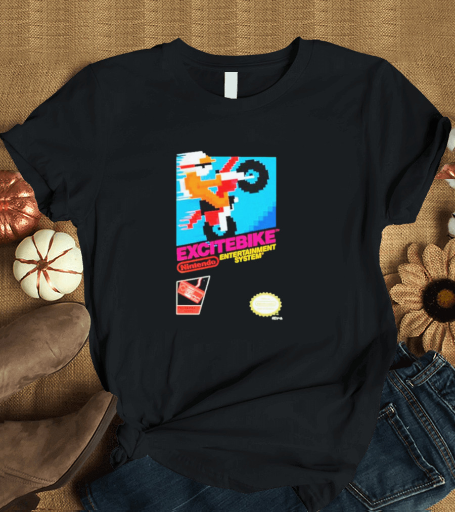 Nintendo Excitebike Entertainment System Classic Game Retro T-Shirt