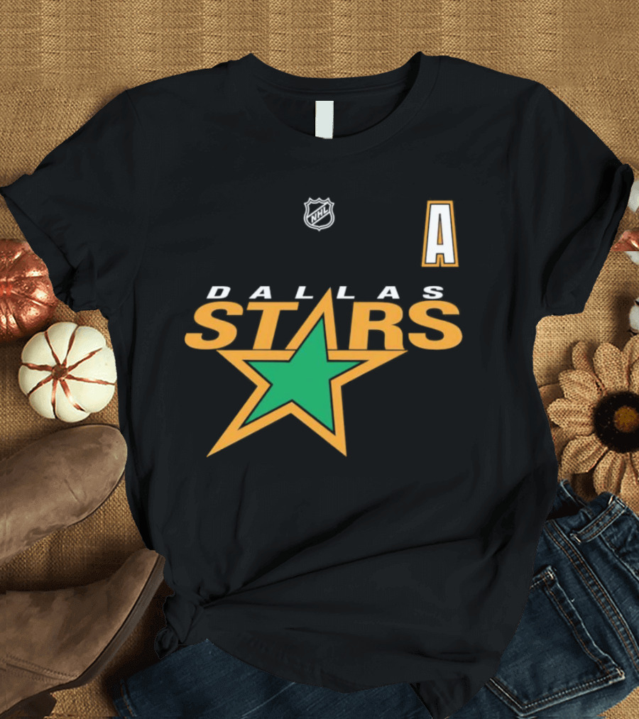 Dallas Stars NHL Hockey Team Logo and Letter A T-Shirt