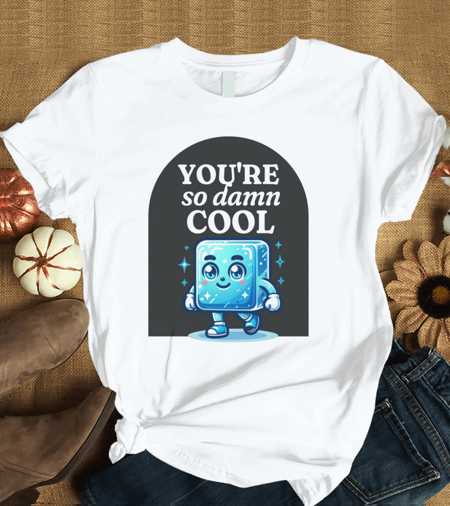 Smiling Ice Cube with You're So Damn Cool T-Shirt