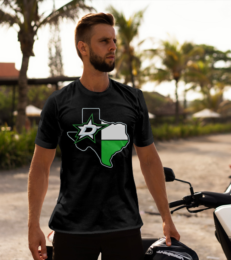 Dallas Stars NHL Texas Outline And Emblem T-Shirt