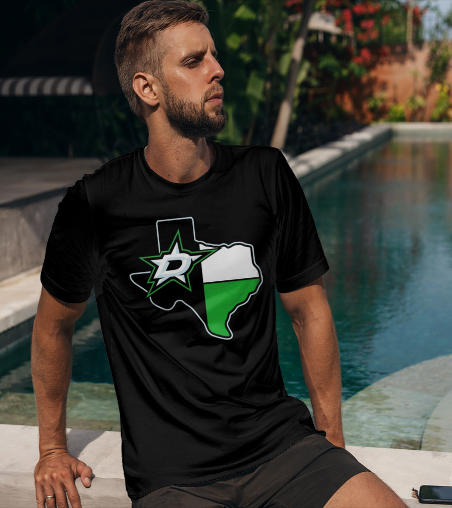 Dallas Stars NHL Texas Outline And Emblem T-Shirt