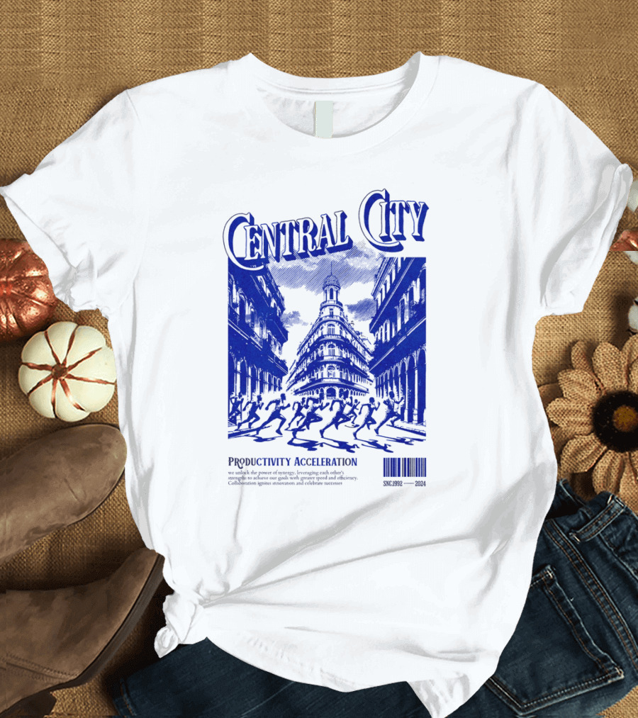 CENTRAL CITY PRODUCTIVITY ACCELERATION CROWDED STREETSCAPE T-Shirt