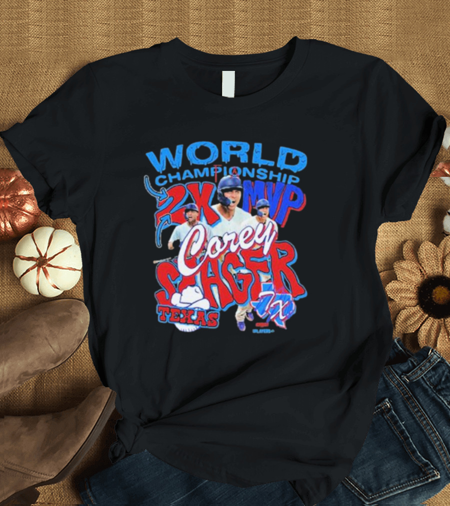 World Championship 2X MVP Corey Seager Texas Rangers 2X T-Shirt