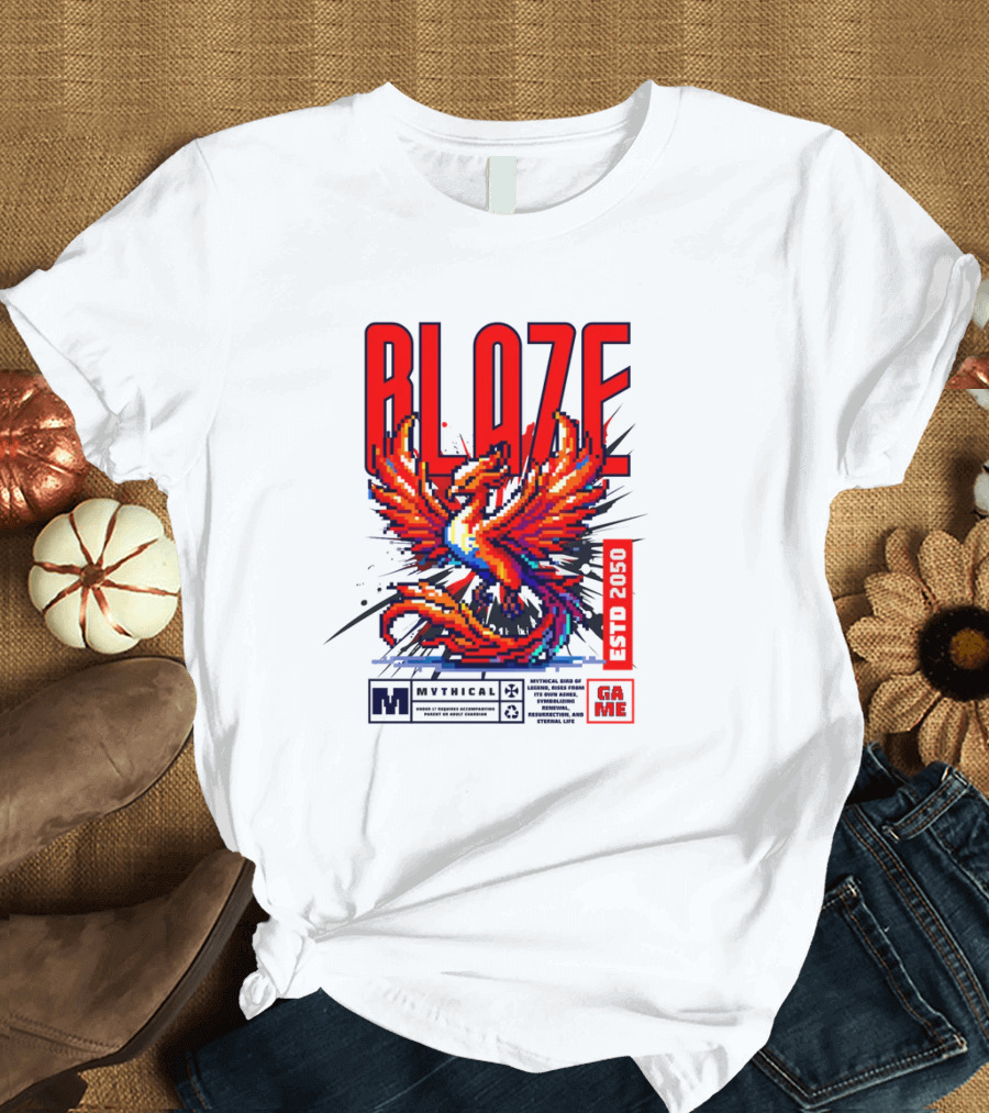 BLAZE Phoenix ESTD 2050 MYTHICAL GAME T-Shirt
