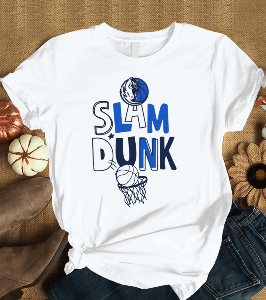 Dallas Mavericks NBA Slam Dunk Basketball T-Shirt