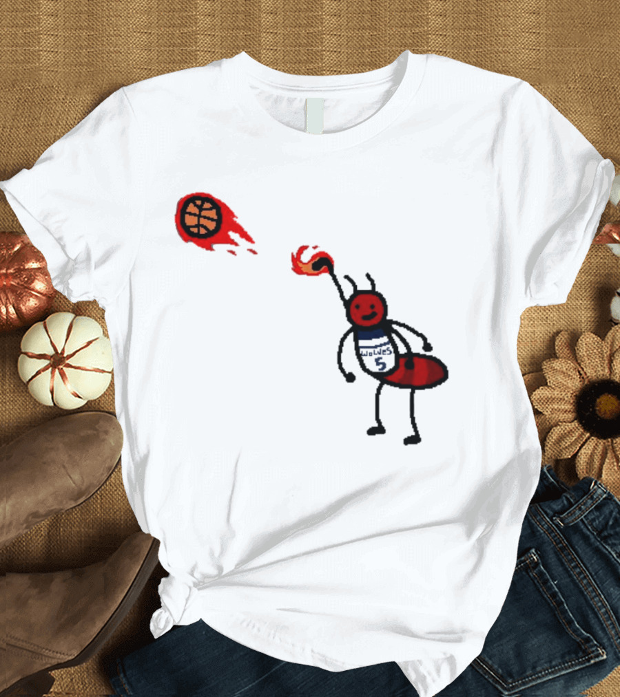 Anthony Edwards Minnesota Timberwolves Fire Ant Basketball T-Shirt