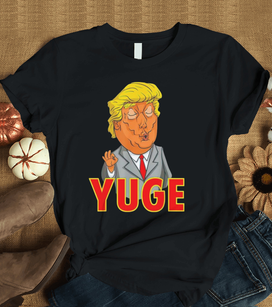 Donald Trump Yuge Cartoon Character with Gesture T-Shirt