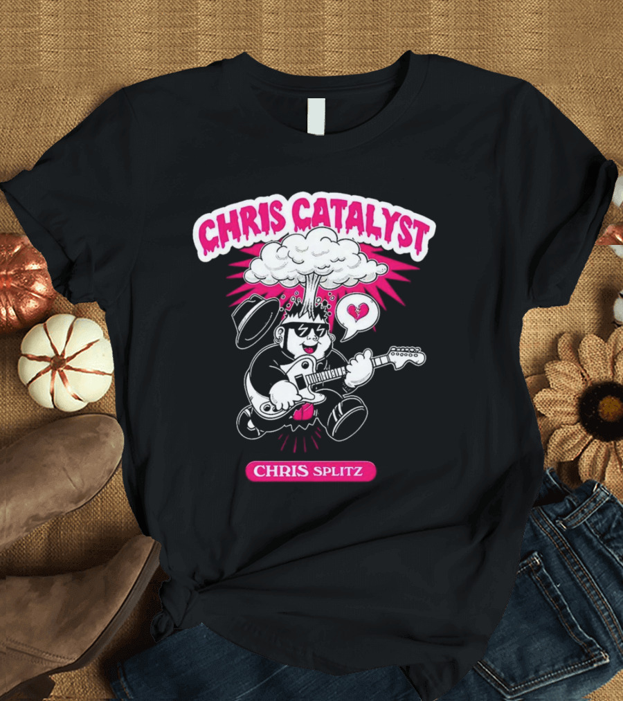 Chris Catalyst Chris Splitz Guitar Explosion Heart T-Shirt