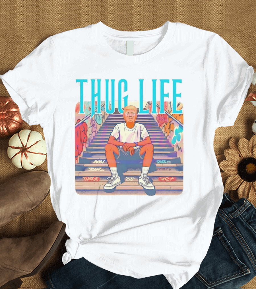 Trump Thug Life Retro Style 4th of July T-Shirt