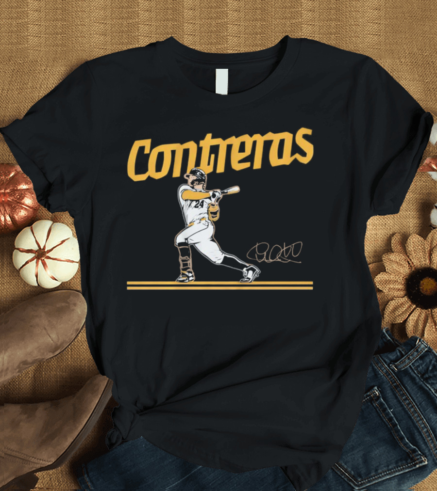 Contreras Milwaukee Brewers Slugger Swing Signature T-Shirt