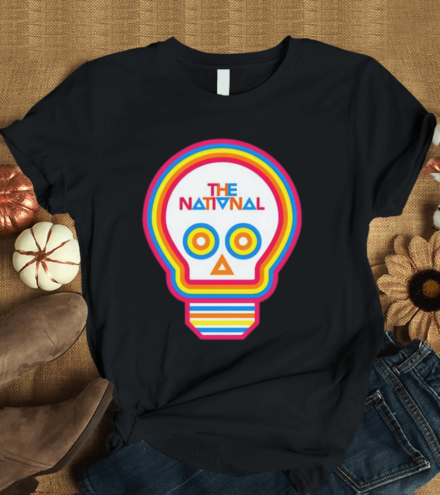 The National Lightbulb Skull Retro Rainbow T-Shirt