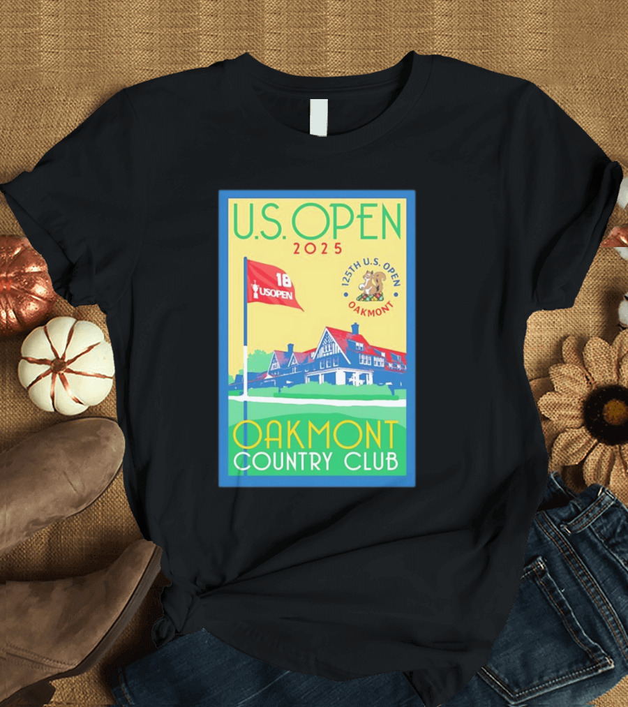 U.S. Open 2025 125th Oakmont Country Club 18 Flag T-Shirt