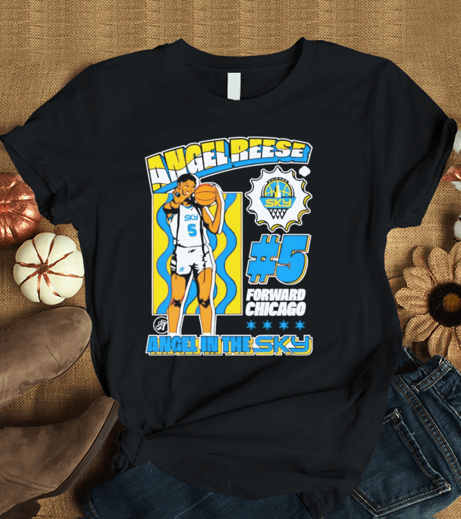 Angel Reese #5 Forward Chicago Sky Angel in the Sky T-Shirt