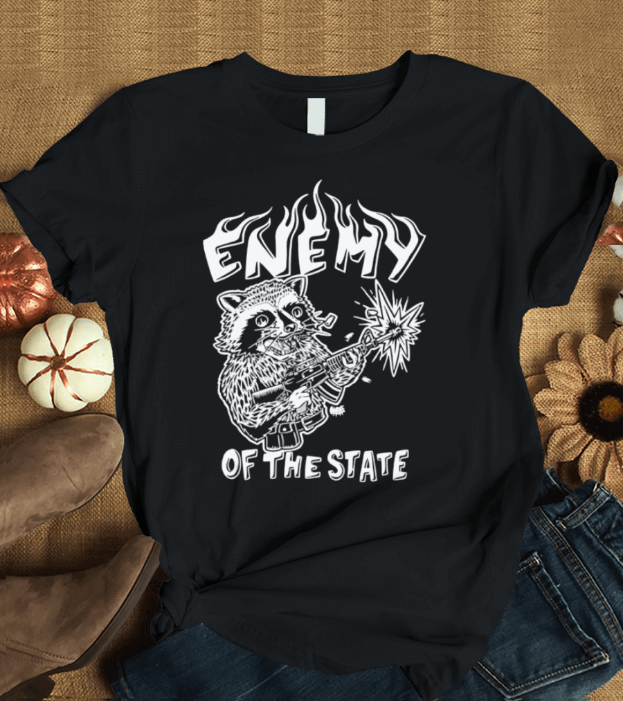 Enemy of the State Raccoon with Gun Olafh Ace T-Shirt