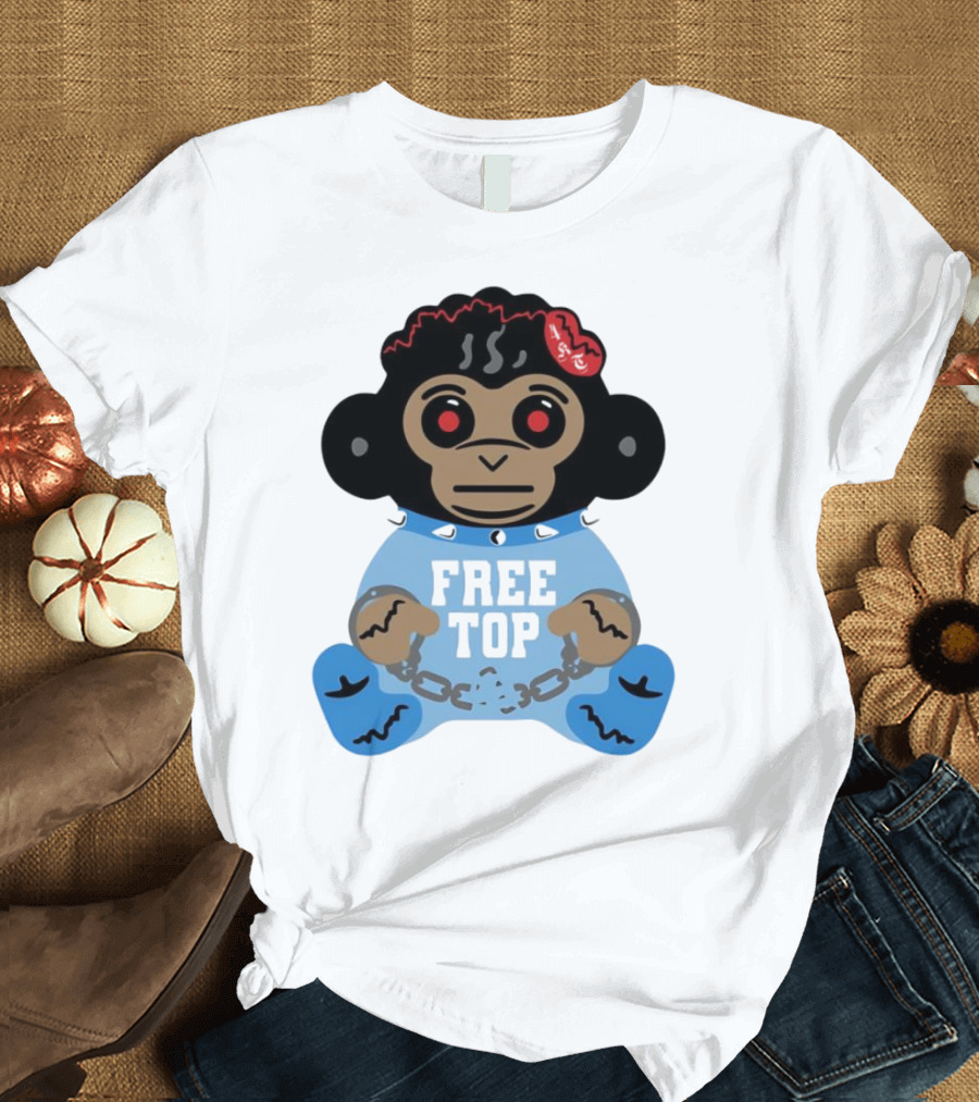 Never Broke Again Free Top Baby Monkey Character Chains T-Shirt