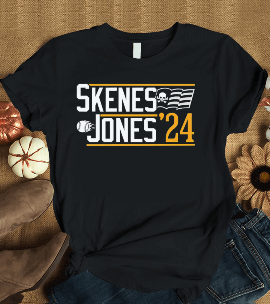 Skenes Jones '24 Baseball Skull Flag T-Shirt