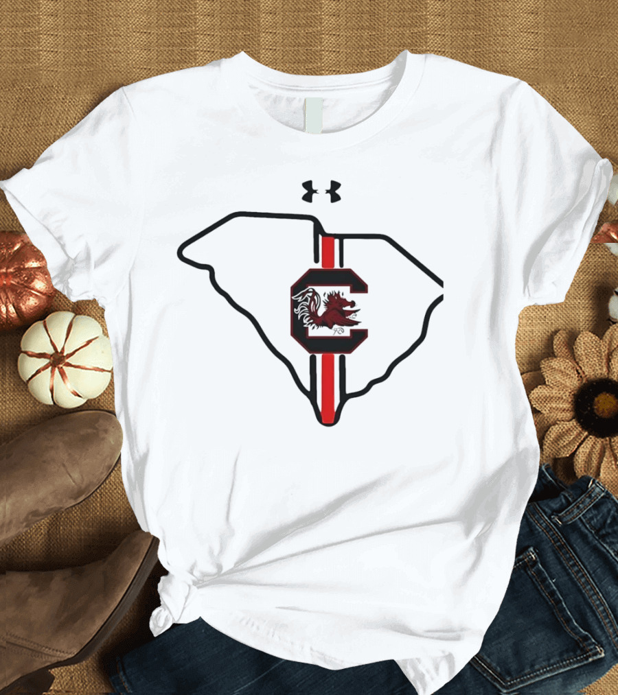 South Carolina Gamecocks Map Outline Under Armour T-Shirt