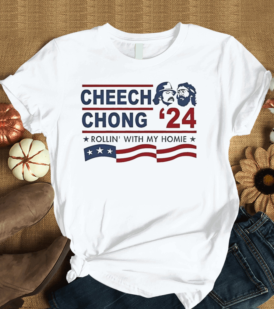 Cheech and Chong 2024 Rollin' With My Homie T-Shirt