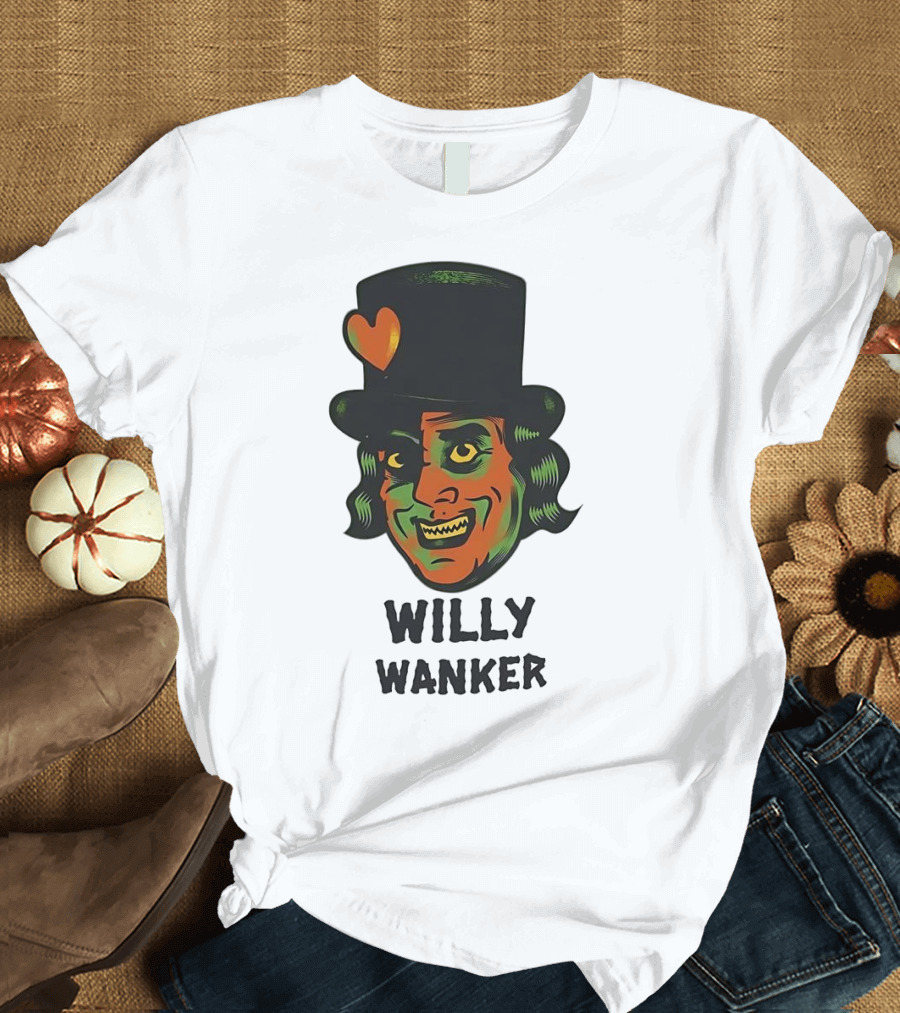Willy Wanker Orange Heart Character T-Shirt
