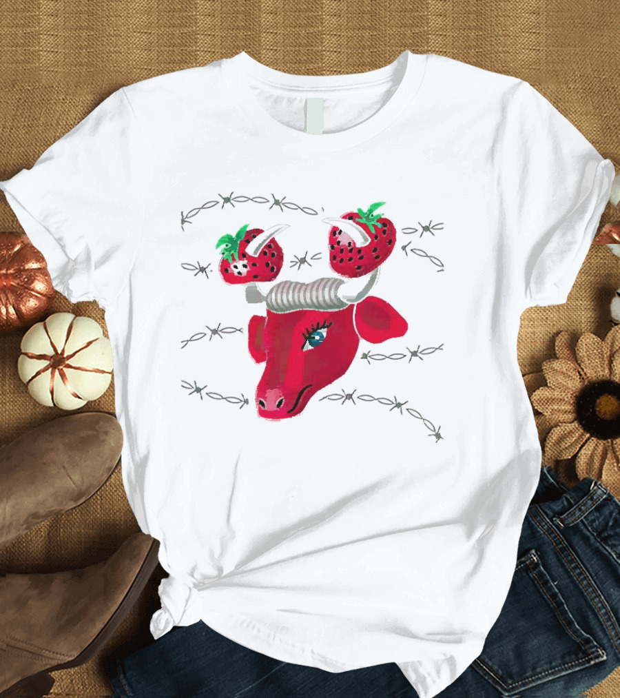 Strawberry Bull Barbed Horns T-Shirt