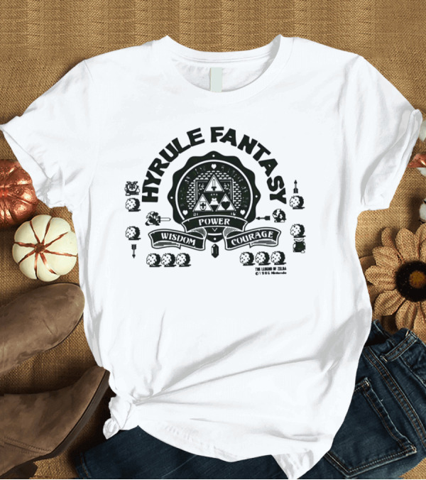 T-Shirt: Hyrule Fantasy The Legend of Zelda Wisdom Power Courage T-Shirt Hyrule Fantasy The Legend of Zelda Wisdom Power Courage T-Shirt