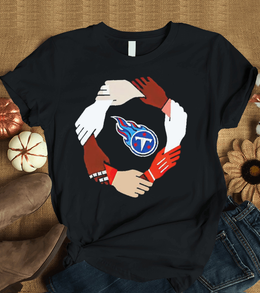 Tennessee Titans Unity Logo Hands Circle T-Shirt